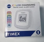 Timex Travel Dual Alarm Color Changing Portable Compact Battery Powered. Fixed Price $20.00.