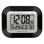 Westclox 9" Digital Wall Clock, Large Time Date Temperature Display, Black. Fixed Price $23.99.