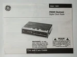 Ge Manual Only For Model 7-4618B Fm/am Electronic Digital Clock Radio Bilingual. Fixed Price $20.00.