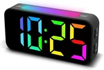 Rgb Loud Clock Large Display, Dual Alarms, Night Light, Snooze, Dimmable. Fixed Price $16.53.