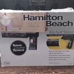 Open Box Hamilton Beach Kitchen Stereo W/ Ipod Dock & Am/fm Radio (HU384SA). Fixed Price $55.00.