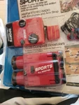 New Vintage Sakar Sports Kit Binoculars And Am/fm Radio Red Headphones. Fixed Price $38.00.