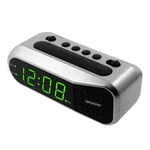 Sharp Digital Dual Alarm Clock, Silver With Green Led Display, Ascending. Fixed Price $19.99.