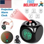 Led Projection Alarm Clock Digital Lcd Display Voice Talking Weather Snooze Usb. Fixed Price $8.99.