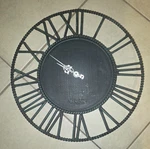 Westclox Wrought Iron Battery Operated Round Wall Clock Roman Numeral Band. Fixed Price $7.49.