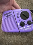 Pomtrex Sportie Radio Purple Model 110-12387 Vintagefrom Late '80'S. Fixed Price $36.25.