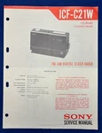 Original Sony ICF-C21W Clock Radio Service Manual. Fixed Price $14.95.