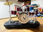 Vtg Collectable Drum Set Red Analog Alarm Clock Music Theme Quartz Battery Power. Fixed Price $49.00.