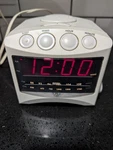 Ge 7-4806A Am/fm Alarm Clock Radio White Retro Cube Digital Works. Fixed Price $30.99.