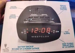 Westclox #80209T Alarm Clock Radio Red Led Display (black). Fixed Price $24.99.