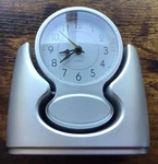 Sweep Quartz Alarm Clock Second Hand - Only 1 Aa Battery Tilts Silver Tone. Fixed Price $9.99.