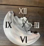 Metallic Evolution Roman Numeral Live Edge Art Deco Wall Clock Hand Made. Fixed Price $75.00.