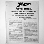 Zenith Models Z419 Z422 Z426 Z470 Z474 Transistor Radio Service Manual 1968. Fixed Price $9.45.