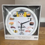 Westclox Sushi Time 9 3/4" Quartz Wall Clock Round White Battery Powered 461761. Fixed Price $44.95.