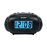 Sharp Digital Alarm Clock, Black, Lcd Display, Battery Operated, Small, Travel. Fixed Price $8.44.
