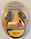 Nib Vintage Coby CX-24 Lightweight Am/fm Radio Headphones Turbo Sport Black. Fixed Price $19.99.