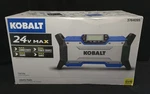 Nib Htf Kobalt KJR124B-03 24V Max Bluetooth Jobsite Radio 3764095 New Complete. Fixed Price $110.00.