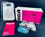 Rca Portable Am Pocket Radio Wrist Strap Earphones Vtg 1970 New Nos RZG-101J. Fixed Price $35.00.