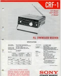 Sony CRF-1 Short Wave Radio Service Manual 1980 54 Pgs. Gloss Covers Comb Bound. Fixed Price $19.95.