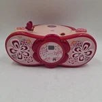 Barbie Cd Player Boombox Pink Flowers Not Working, For Display/parts. Fixed Price $25.00.