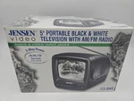 Vintage Jensen J53-BWR 5" Portable Black & White Tv Crt Am Fm Radio Open Box New. Fixed Price $39.99.