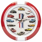 History Of Ford Mustang Wall Sound Clock, 13", Red. Fixed Price $44.95.