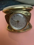 Antique Westclock Travel Alarm Clock. Made In Germany Work Perfect. Cow Hide!. Fixed Price $18.49.