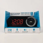 Sharp SPC547 Digital Alarm Clock W/ 2A Usb Charger, Red Led, Dimmer, Snooze. Fixed Price $23.99.