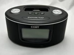 Coby Dual Alarm Clock/radio For Ipod/phone CSMP127 - Black. Fixed Price $10.11.