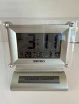 Seiko QHL026S Digital Lcd Desk Alarm Clock Clear Silver Calendar Tested. Fixed Price $27.50.