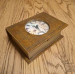Treasure Island Clock Wood Trinket Box Book Robert Louis Stevenson 6"X 4.5"X2". Fixed Price $15.00.