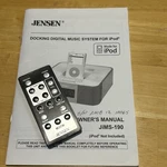 Jensen JIMS190 Remote Control, Oem For Ipod Dock Alarm Clock Radio System. Fixed Price $9.95.