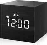 Mini Wooden Digital Clock Led Display 3 Alarms Small Cube Desk Bedside. Fixed Price $34.24.