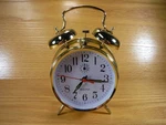 Bulova Twin Bell Alarm Clock B8124 Gold Tone Keywind Desk Timepiece Vtg Style. Fixed Price $24.95.