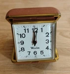 Vtg Westclock Up Travel Alarm Folding Case Glow Dark Hands Works. Fixed Price $15.87.