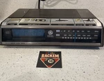 Vintage General Electric Woodgrain Blue Display Alarm Clock Radio MODEL#7-4646A. Fixed Price $34.98.
