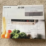 Vintage Sony Under Counter Kitchen Clock Am/fm Radio Cassette Tape ICF-C560. Fixed Price $500.00.