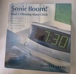 Sharper Image Sonic Boom Loud + Vibrating Alarm Clock SA650 Factory Sealed #2211. Fixed Price $69.95.