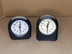 2 - Sharp Mini Travel Alarm Clocks W/ Backlight & Glow Dark Hands Both Issues. Fixed Price $9.99.