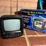 Jensen J53-BWR 5" Portable Black & White Tv Crt Am Fm Radio In Box. Fixed Price $50.00.