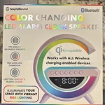 Soundbound Bluetooth Fm Radio Clock Speaker With Wireless Charging Rgb Led Alarm. Fixed Price $29.99.