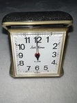 Seth Thomas 3 Foldable Travel Alarm Clock Black Gold Square Analog Metal Frame. Fixed Price $23.33.
