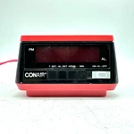 Vintage 1980S Conair Digital Alarm Clock Small 2001 Red Taiwan Tested & Works. Fixed Price $22.00.
