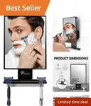 Sophisticated Rust-proof Anti-fog Shower Mirror Adjustable For Perfect Shaving. Fixed Price $50.34.