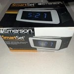 Emerson Research Smart Dual Auto Setting Alarm Clock Self-set. Fixed Price $39.99.