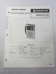 Vintage Sanyo Service Manual Model Number Rp 5047A. Fixed Price $10.00.