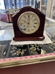 Seiko Brown Wooden Case With Chime Westminster Whittington Clock QXJ112BLH. Fixed Price $129.00.