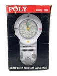 Vintage 90S Poly Am/fm Water Resistant Clock Shower Radio Postmodern 2288 White. Fixed Price $29.99.