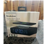 Brookstone Digital Alarm Clock, Qi Wireless Charging, Usb Port, Temp/date, Black. Fixed Price $22.79.