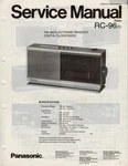 Panasonic RC-96/ Fm-am Electronic Readout Digital Clock Radio Service Manual. Fixed Price $13.00.